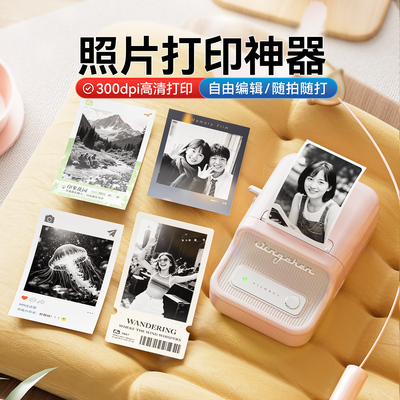 精臣B21Pro高清版照片打印机300dpi家用小型黑白照片相片可粘贴爱豆小卡图片简笔画手账贴纸蓝牙图像打印机