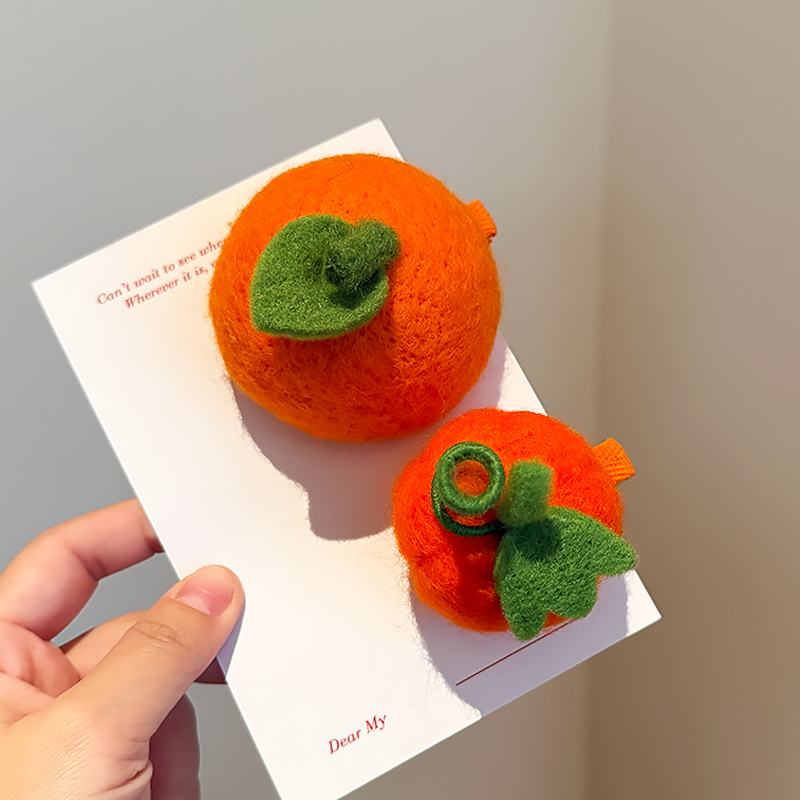 发夹立体羊大苹果橘子小南瓜