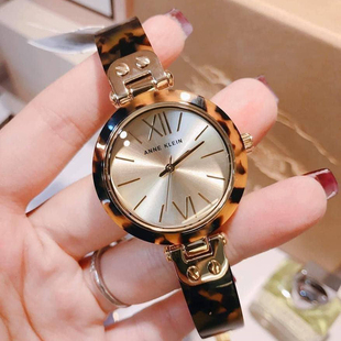 正品 Klein安妮克莱因AK女表玳瑁树脂石英女手表9652CHTO Anne