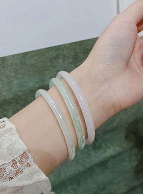国风仿玉髓玻璃手镯一步一响礼物新款手环圈制作材料2025配件