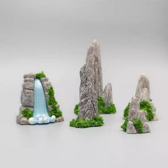 水池景观模型石头diy园艺布景仿真奇石生态瓶配件场景现货设计