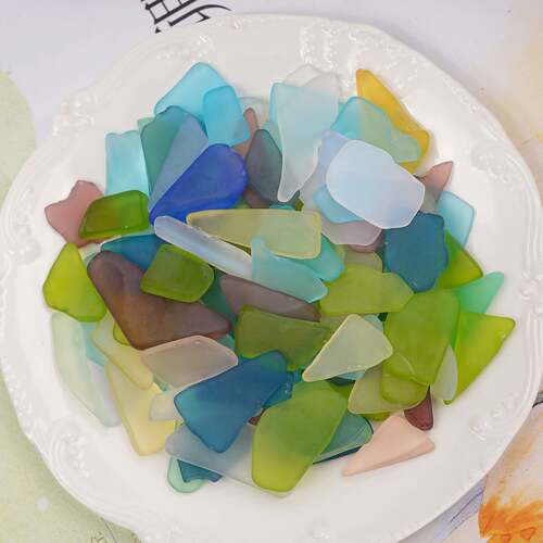 海玻璃片diy材料儿童手工亲子