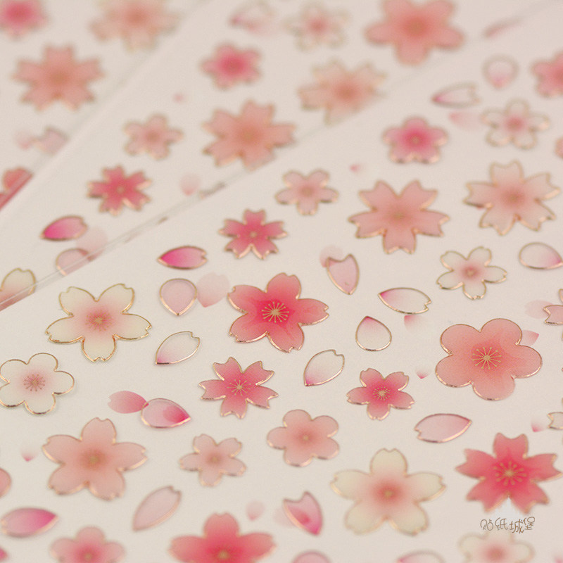 口罩贴樱花贴纸花瓣手帐相册手机装饰ins风唯美贴画少女心可爱