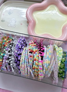 摆摊手串少女心多巴胺串珠手作