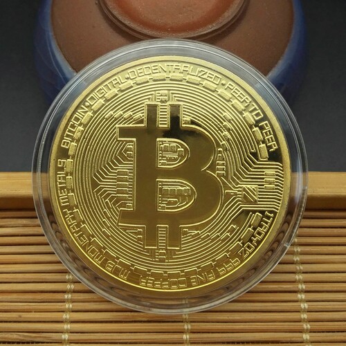 仿黄铜纪念币合金比特B钥匙扣挂件美国BTC数字货币定做金币硬币