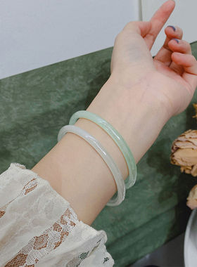 玫瑰2025极细圆圈温柔小红书手镯国风手工仿玉石叮当配件古风