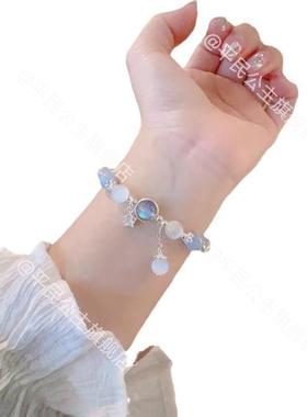 蝴蝶送闺蜜琉璃手工串珠手串森系