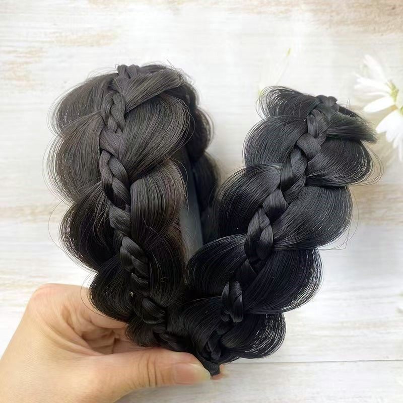 压发发箍鱼骨辫发箍女仿全真人发新款遮发缝增高颅顶仿真无痕