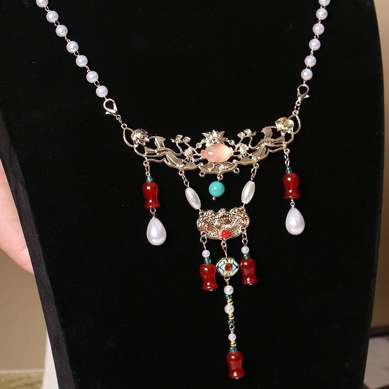 古风璎珞项圈少女汉服配饰 古装颈圈项饰景泰蓝项链饰品烧蓝首饰,饰品/流行首饰/时尚饰品新,项链,淘宝优惠券,粉丝福利购,淘宝优惠卷