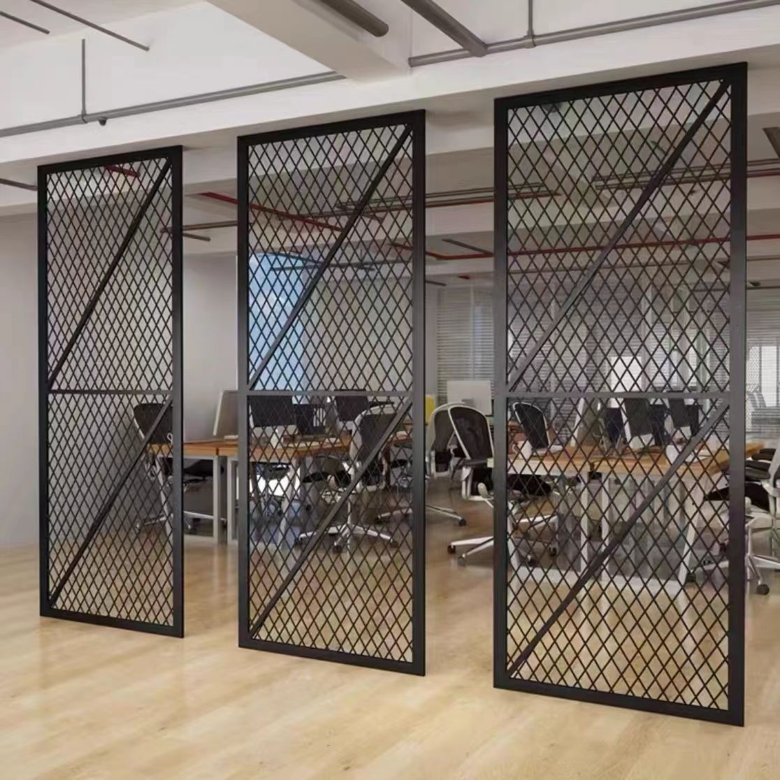 专业定做铁艺网格餐厅吊顶装饰镂空隔断屏风背景墙造型