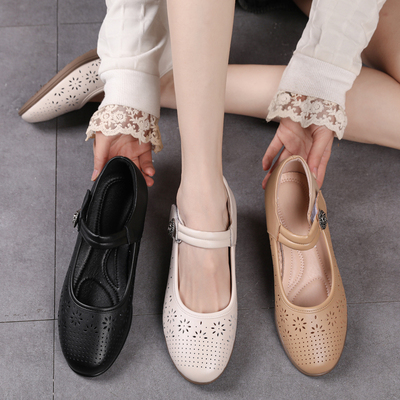 法式软底不累脚舒适大码妈妈鞋