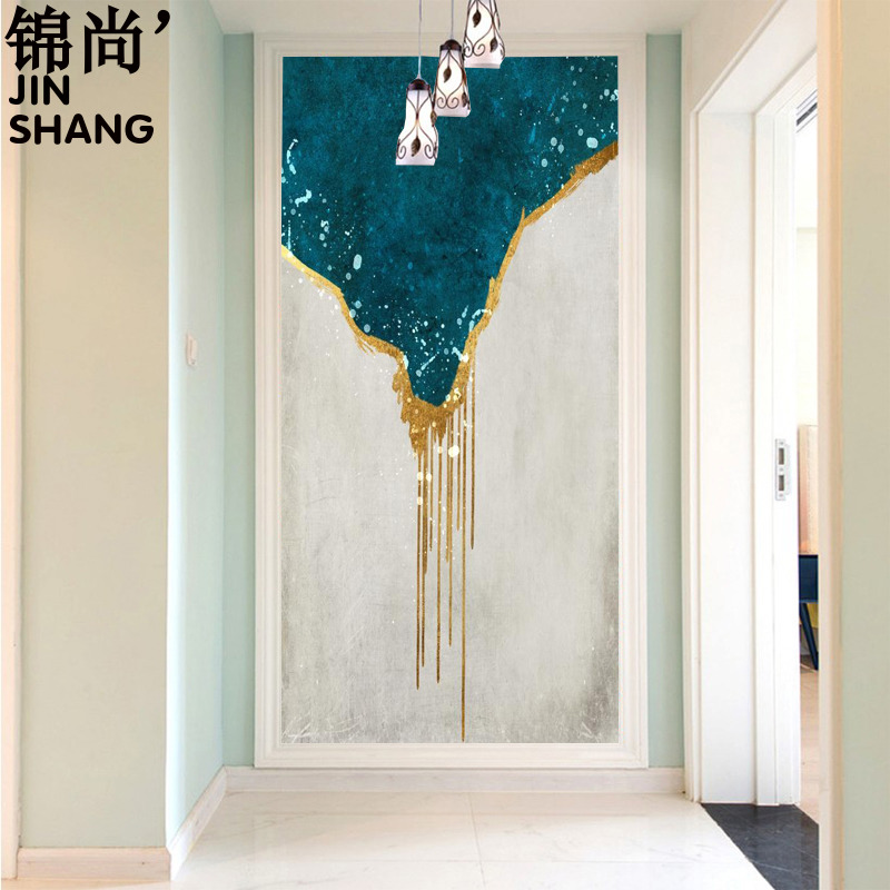 简约现代轻奢玄关流金岁月墙布客厅装饰画背景墙壁画抽象艺术壁纸