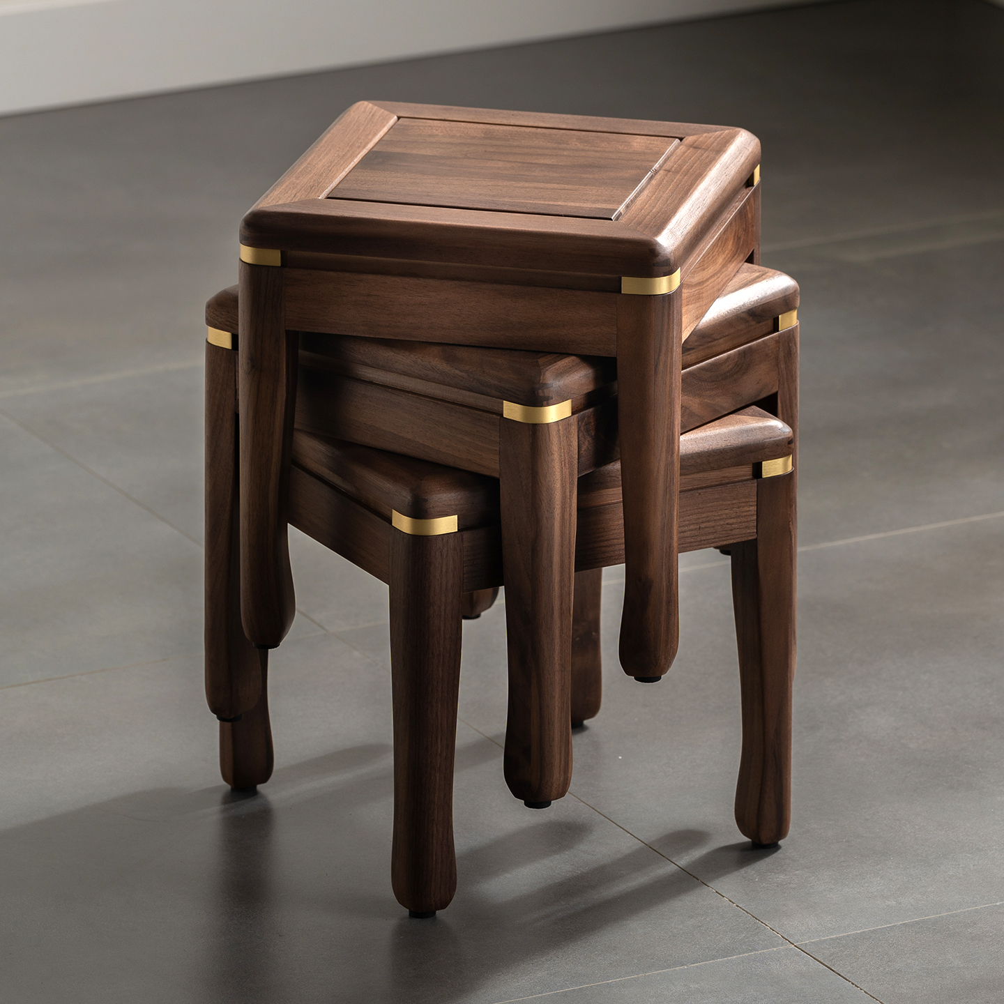 北美黑胡桃实木中式覆古家用小板凳方凳子茶几凳矮凳换鞋凳小凳子