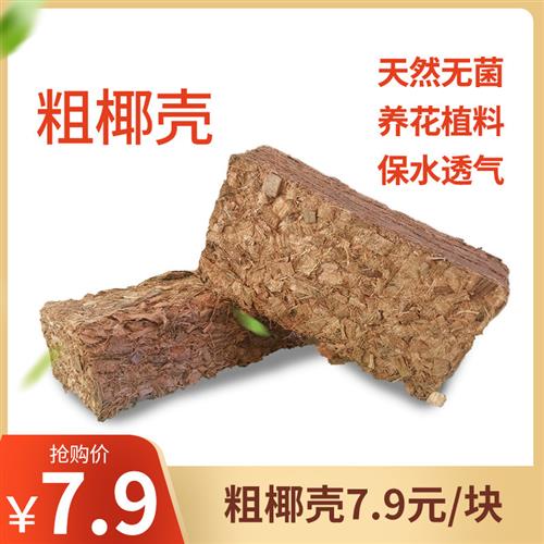 进口粗椰壳椰砖兰花专用基质蝴蝶兰石斛植料通用营养土脱盐粗椰糠