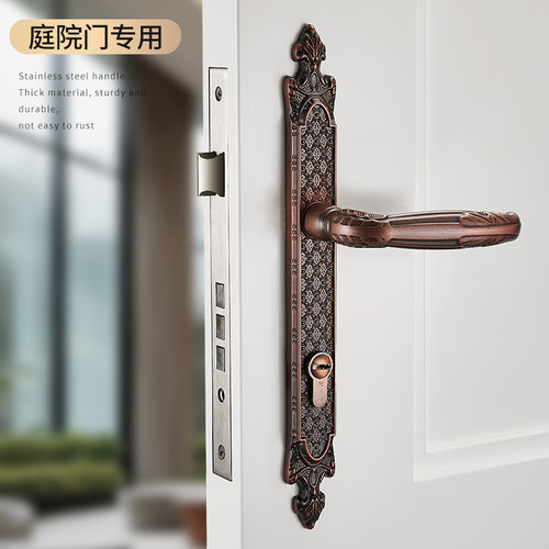户外铝艺门把手庭院门锁具