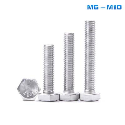 304全牙外六角螺丝螺栓M6M8M10*10x15x20x30x50x60x80x100x200mm