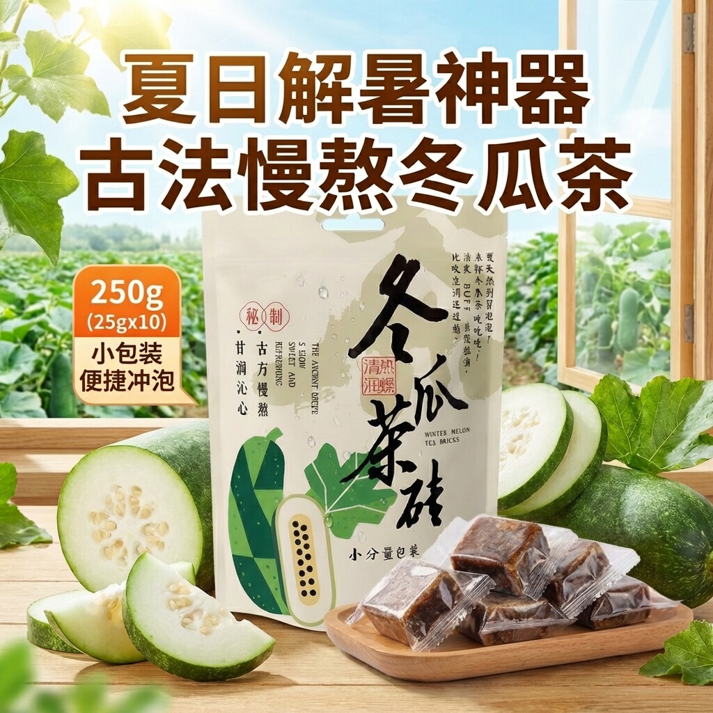 台湾风味冬瓜茶砖古早味冬瓜茶夏天解暑饮料颗粒旅行装奶茶店