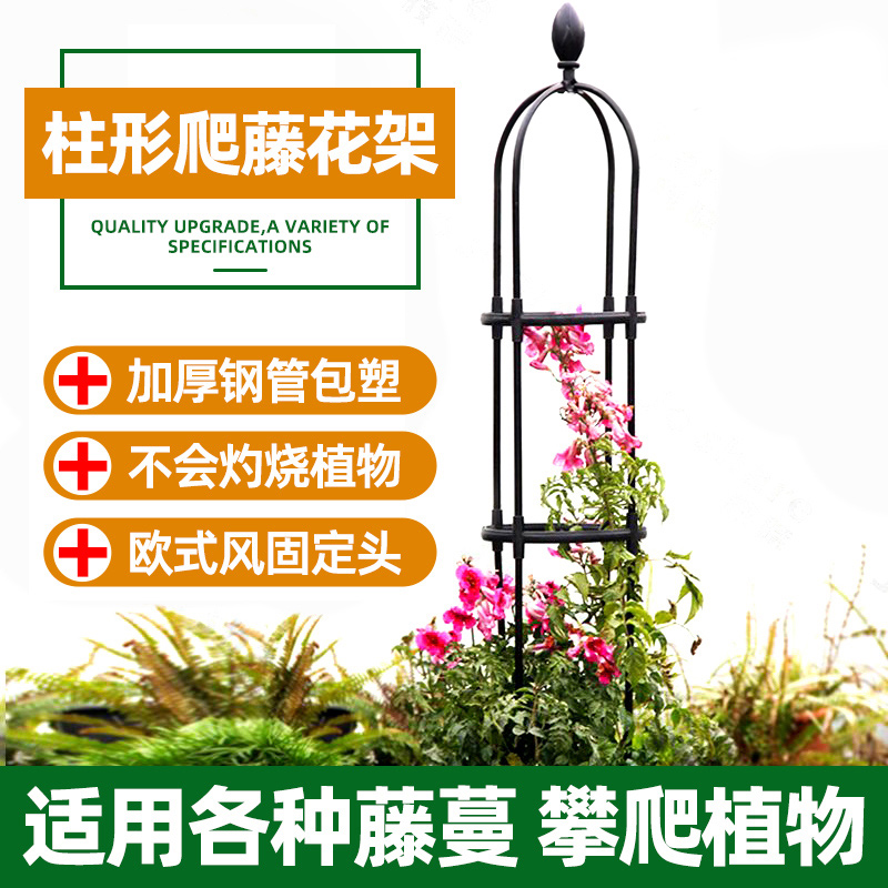 U型园艺爬藤架钢管包塑花架月季花铁线莲植物攀爬架子花盆支架杆