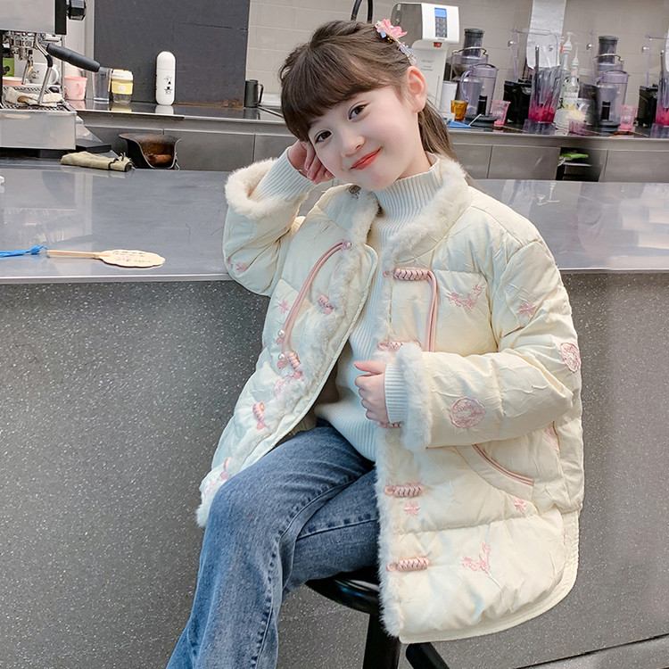 女童外套秋冬款2025新款儿童新中式汉服国风棉服冬装女孩网红棉袄