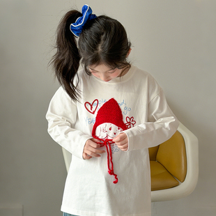 女童春季小红帽卡通印花T恤套装2026女孩春款设计感打底衫t牛仔裤