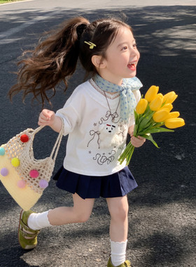 女童夏套装辣妹装2026新款女大童洋气炸街潮酷穿搭短裙夏装两件套