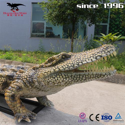 仿真鳄鱼两栖爬行动物可动可静景区拍照引流大型动植物生产厂家