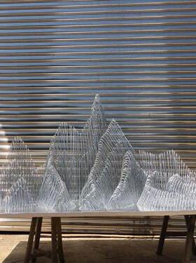 定制金属不锈钢假山雕塑户外造景摆件大型水景园林景观装饰室内外