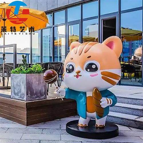 商场店铺招财猫落地玻璃钢摆件开业店门口商场装饰品动物雕塑定制