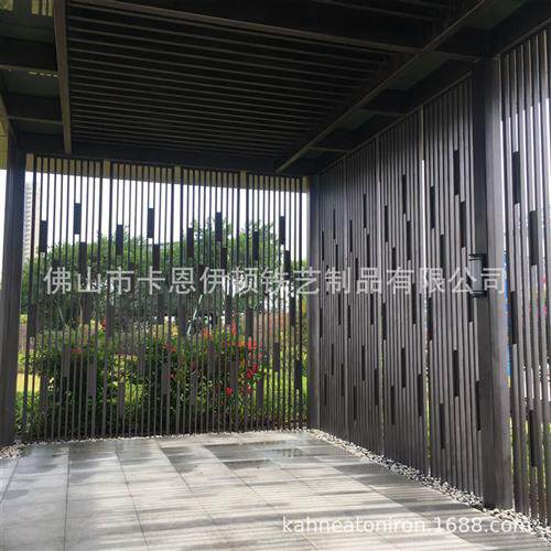 景观钢结构不锈钢大门楼铁艺格栅铝合金廊架屏风厂家施工和安装