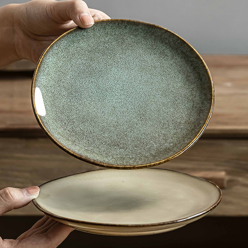 复古又精致的餐具窑变做旧碟子