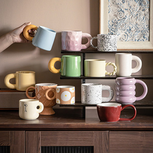 家用治愈系陶瓷情侣水杯ins风咖啡杯 马克杯大合集 微瑕 网红款