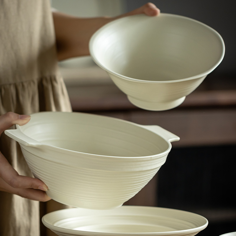 复古家用菜盘子陶瓷米饭碗