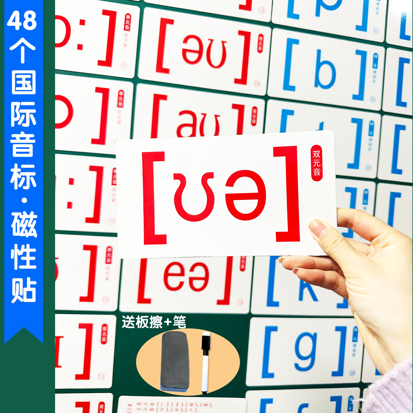 教学专用48个国际音标磁性黑板贴
