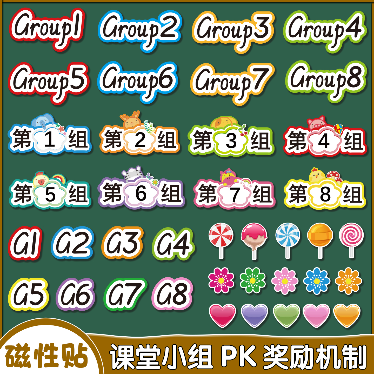 课堂小组分组PK磁性黑板贴教具