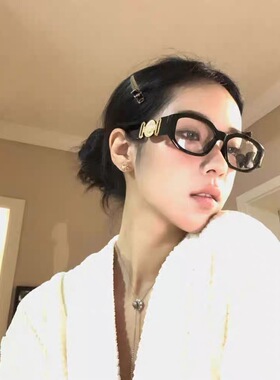 复古黑框眼镜近视女度数可配高级感素颜神器方框窄框老师知识分子