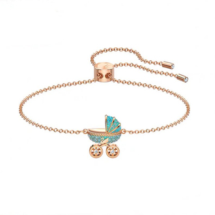 婴儿推车玫瑰金简约个性女手链手环手镯网红同款施华洛水钻