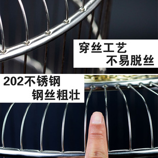 天寿不锈钢鸟笼百灵鸟笼子精品圆形川笼大型豪华大号全套百灵笼