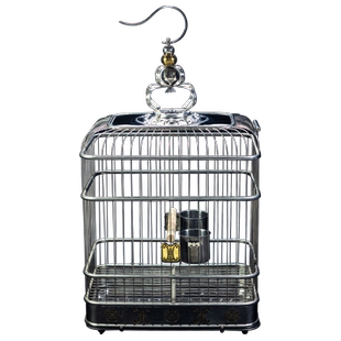 天寿不锈钢鸟笼方形方笼八哥鹩哥虎皮玄凤鹦鹉画眉豪华大号鸟笼子