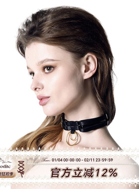 Aphrodite 朋克哥特风choker黑色红色金属链条辣妹性感锁骨链颈链