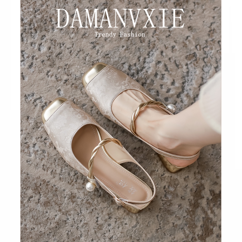 包头凉鞋女法式新中式玛