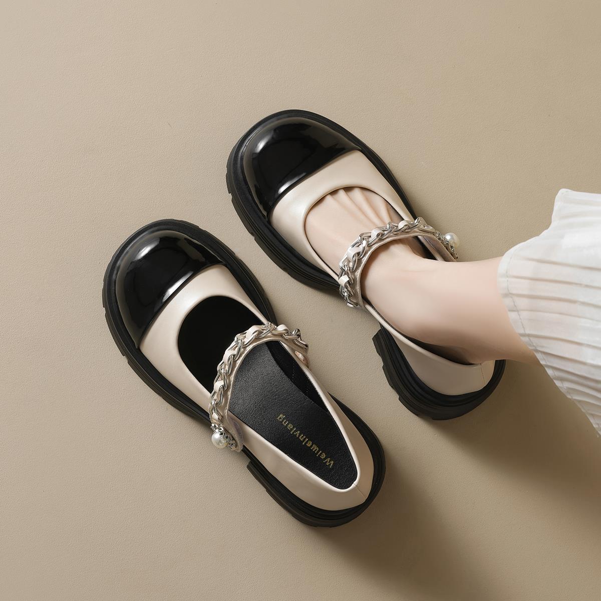 玛丽珍鞋女厚底小皮香风