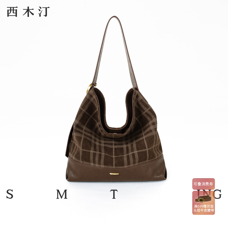 西木汀莫奈 2025新款托特包包女款大容量高级感水桶包单肩通勤包