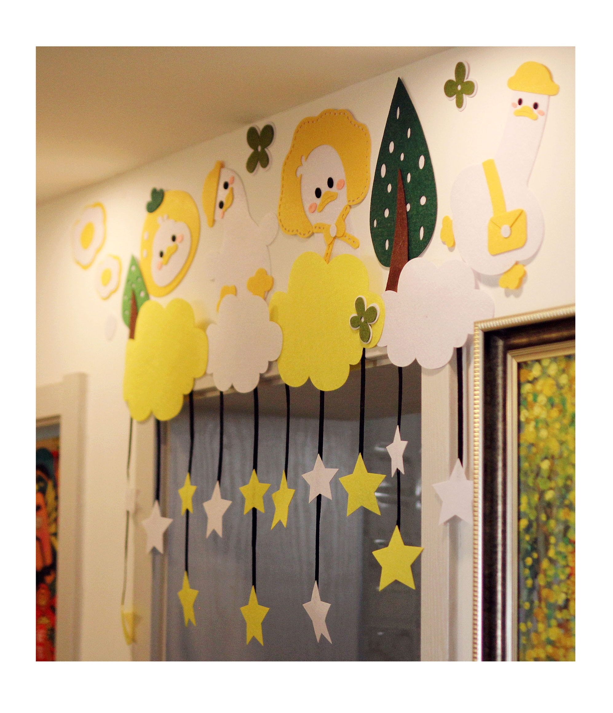 加油小黄鸭材料不织布主题墙幼儿园环创动物超大半成品区角材料包