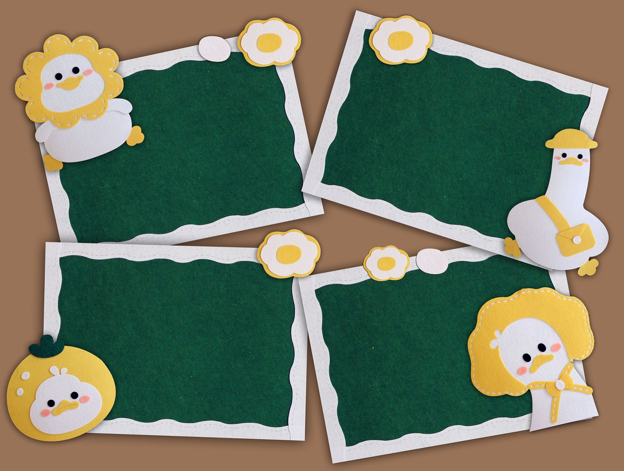 小黄鸭不织布主题墙幼儿园环创动物超大半成品立体加油小黄鸭材料