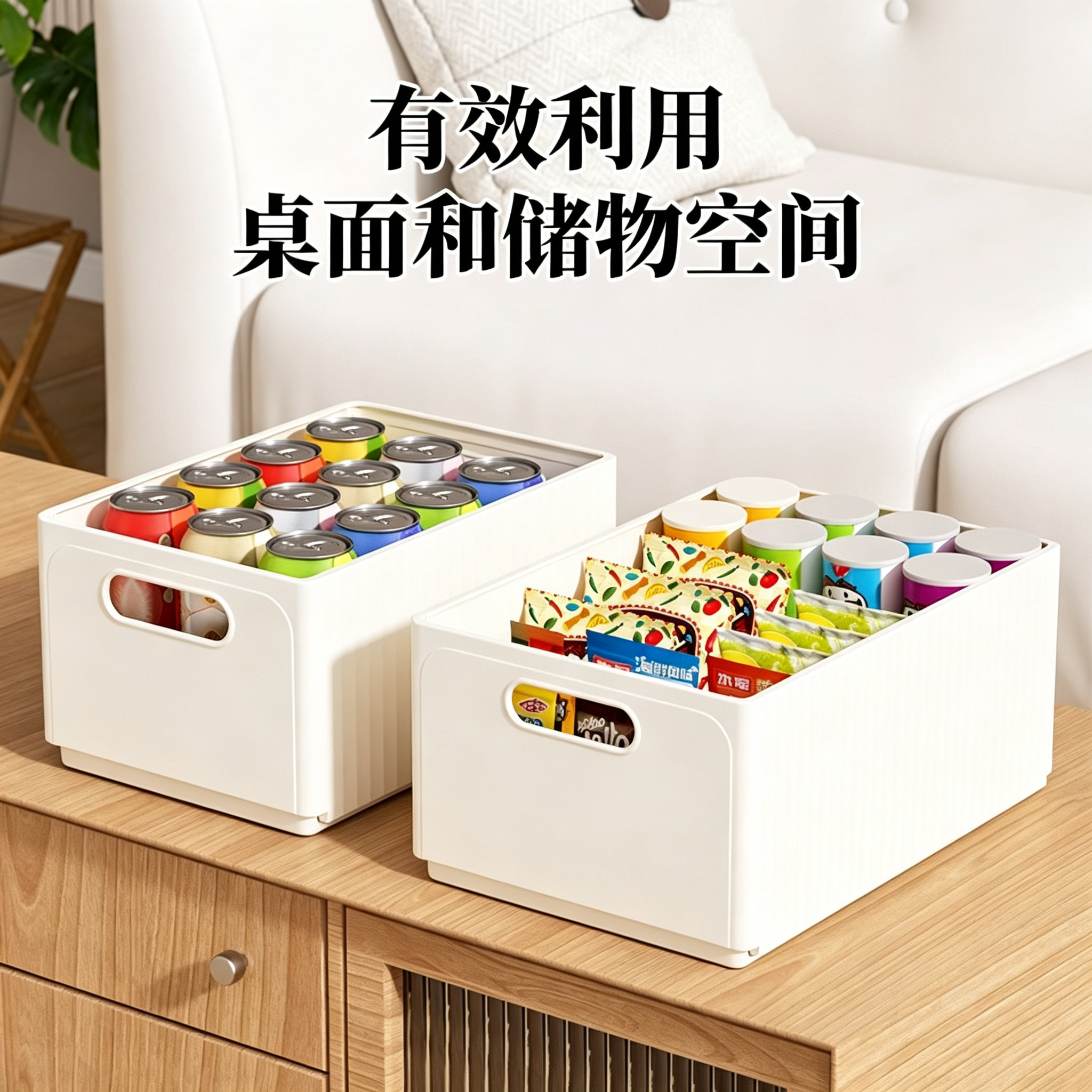 折叠收纳盒桌面杂物零食玩具家用