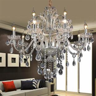 店灯饰 卧室餐厅蜡烛灯具简欧别墅服装 水晶吊灯欧式 客厅灯美式