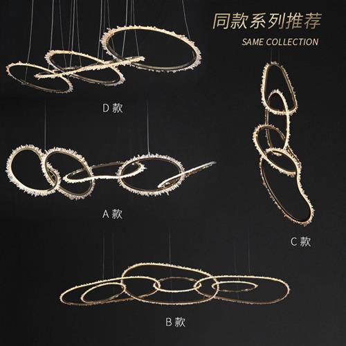 轻奢豪华水晶吊灯跨境天然水晶吊灯非标定制客厅别墅吊灯定制