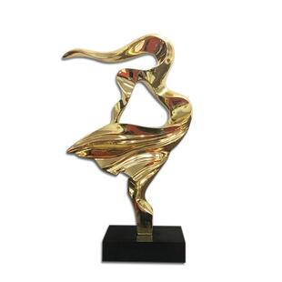 厂家供应室内走廊客厅会所酒店抽象软装 饰艺术品电镀金摆件工艺品