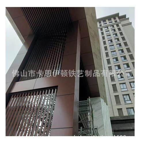 户外钢结构不锈钢大门楼铁艺格栅铝合金廊架屏风厂家施工和安装
