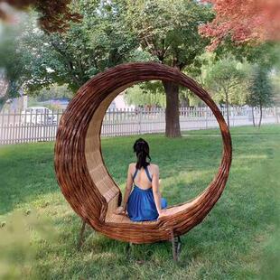 鸟巢户外吊床秋千民宿景区拍摄打卡吊椅藤编室外庭院吊篮悬挂休闲